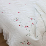 Flower Dream Cotton Blanket | 100% 60-Count Cotton | Beautiful Floral Pattern | Generous Size | Korean-Made | Soft and Breathable | Perfect for Year-Round Use | Easy to Wash