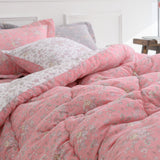Aurora Semi-Micro Quilt | Korean-Made | Floral Design | All-Season Comfort | One-Piece Construction | Soft and Durable | Easy to Wash