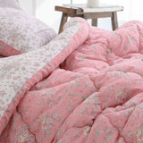 Aurora Semi-Micro Quilt | Korean-Made | Floral Design | All-Season Comfort | One-Piece Construction | Soft and Durable | Easy to Wash