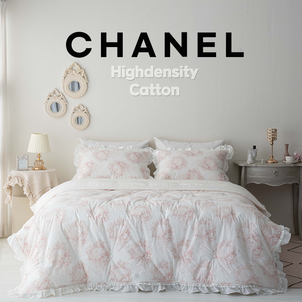 Chanel Pattern Bedding | 100% Modal Fabric | 60-Count High-Density Cotton | Reversible Luxury Quilt | Soft and Breathable Bedding