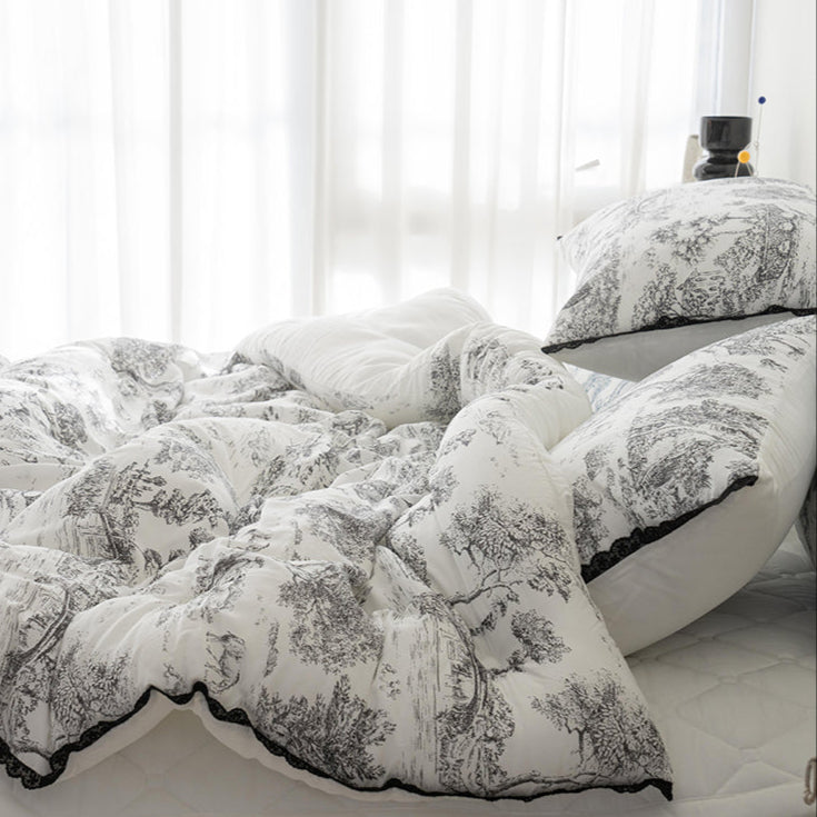 Mongshu 100% Modal | French Style Bedding | Soft Modal Quilt | Luxury French Design | Breathable Modal Fabric