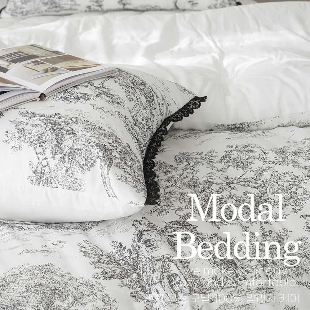 Mongshu 100% Modal | French Style Bedding | Soft Modal Quilt | Luxury French Design | Breathable Modal Fabric