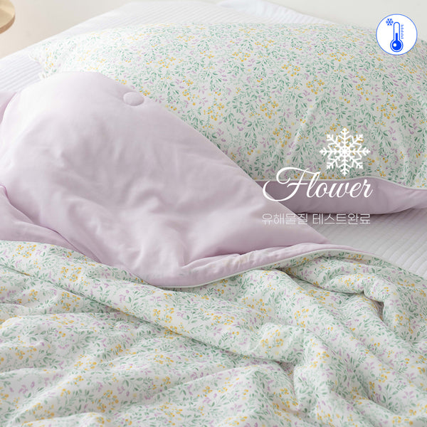 Flower Cooling Quilt /Flower Cooling Quilt / Floral Summer Blanket / Lightweight Cooling Comforter / Breathable Floral Bedding / Soft Cooling Quilt