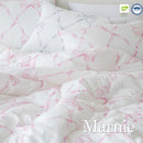 Marnie Spread Quilt / 100% Modal Fabric / Ribbon Pattern Design / Soft and Luxurious Touch / Allergy Care Bedding / Elegant Pastel Colors