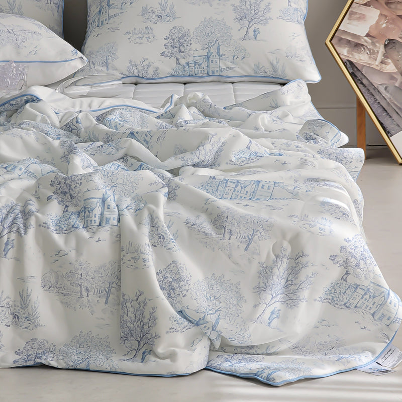 Scenery Cooling Summer Quilt / Landscape Cooling Blanket / Summer Lightweight Blanket / Cool Touch Throw Blanket / Breathable Summer Bedding / Scenery Cooling Cover