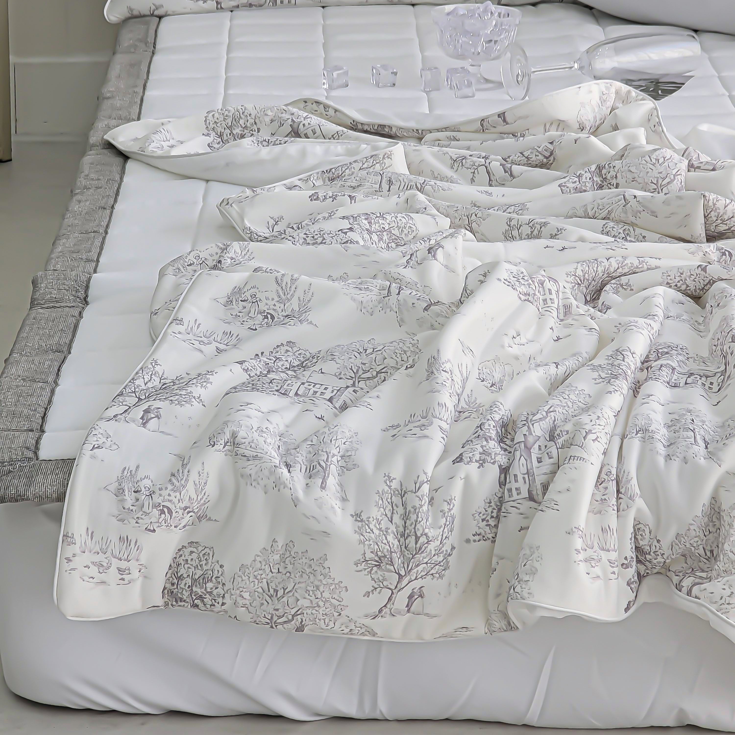 Scenery Cooling Summer Quilt / Landscape Cooling Blanket / Summer Lightweight Blanket / Cool Touch Throw Blanket / Breathable Summer Bedding / Scenery Cooling Cover