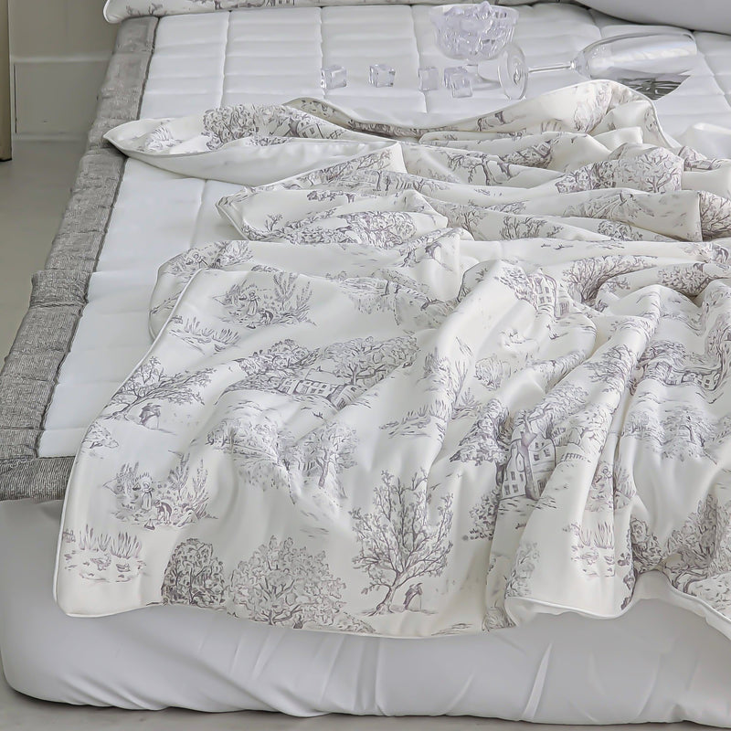 Scenery Cooling Summer Quilt / Landscape Cooling Blanket / Summer Lightweight Blanket / Cool Touch Throw Blanket / Breathable Summer Bedding / Scenery Cooling Cover