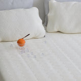 Yarn-Dyed Fitted Cooling Bed Pad / Huvis Cooling Fabric / Polyethylene Polyester Blend / Summer Cooling Material / Breathable Cooling Textile / Lightweight Cool Touch Fabric