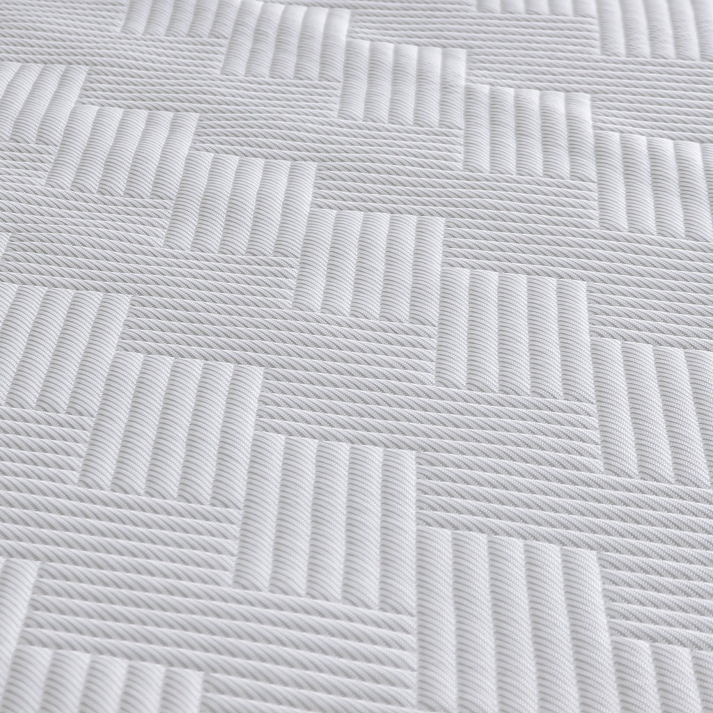 Yarn-Dyed Fitted Cooling Bed Pad / Huvis Cooling Fabric / Polyethylene Polyester Blend / Summer Cooling Material / Breathable Cooling Textile / Lightweight Cool Touch Fabric