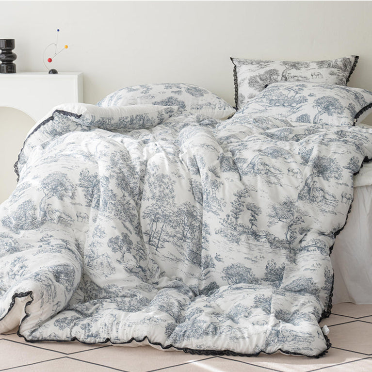 Mongshu 100% Modal | French Style Bedding | Soft Modal Quilt | Luxury French Design | Breathable Modal Fabric