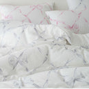Marnie Spread Quilt / 100% Modal Fabric / Ribbon Pattern Design / Soft and Luxurious Touch / Allergy Care Bedding / Elegant Pastel Colors