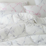 Marnie Spread Quilt / 100% Modal Fabric / Ribbon Pattern Design / Soft and Luxurious Touch / Allergy Care Bedding / Elegant Pastel Colors