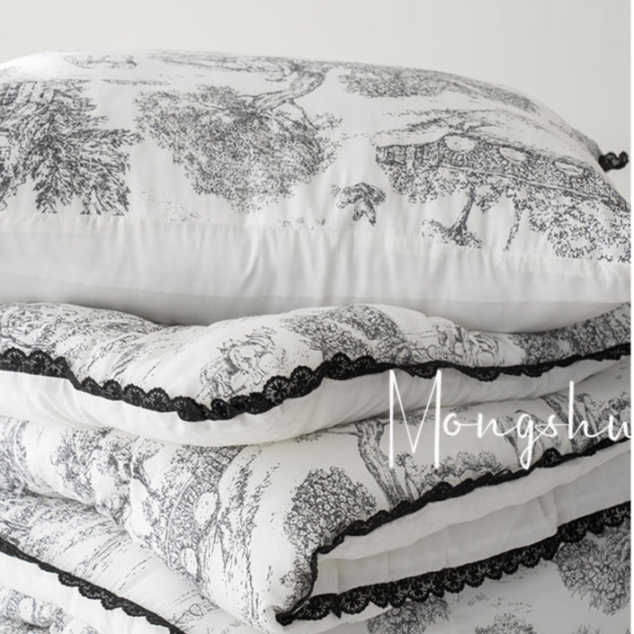 Mongshu 100% Modal | French Style Bedding | Soft Modal Quilt | Luxury French Design | Breathable Modal Fabric