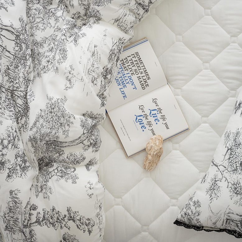 Mongshu 100% Modal | French Style Bedding | Soft Modal Quilt | Luxury French Design | Breathable Modal Fabric