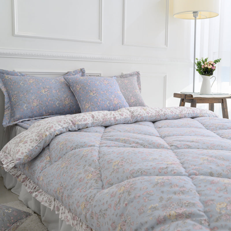 Aurora Semi-Micro Blanket | Korean-Made | Floral Design | All-Season Comfort | One-Piece Construction | Soft and Durable | Easy to Wash