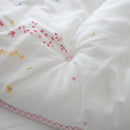 Wedding Quilt / Wedding Bedding Set / Floral Pattern Quilt / Romantic Bedroom Decor / Soft White Comforter / Elegant Bridal Gift
