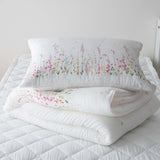 Wedding Quilt / Wedding Bedding Set / Floral Pattern Quilt / Romantic Bedroom Decor / Soft White Comforter / Elegant Bridal Gift