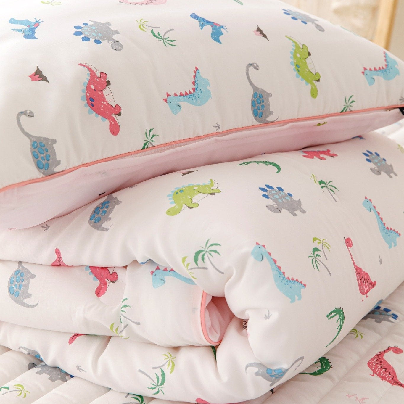 Jurassic Dreams 100% Modal Quilt | soft & breathable | 100% modal fabric | lightweight comforter | cozy all-season quilt | premium kids bedding