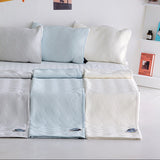 Yarn-Dyed Fitted Cooling Bed Pad / Huvis Cooling Fabric / Polyethylene Polyester Blend / Summer Cooling Material / Breathable Cooling Textile / Lightweight Cool Touch Fabric