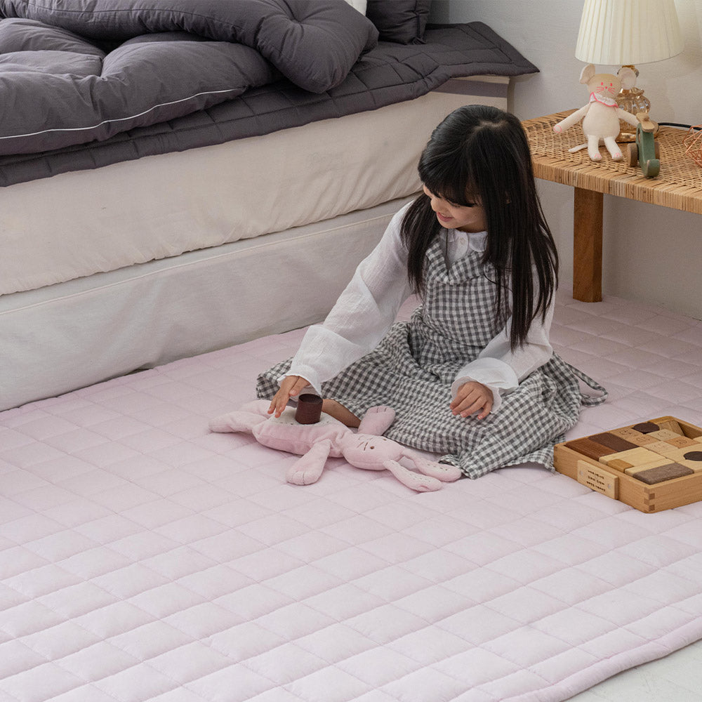 healing 60s mattress pad | pure cotton quilted pad | soft & breathable bedding | banded cotton mattress topper | all-season comfort pad