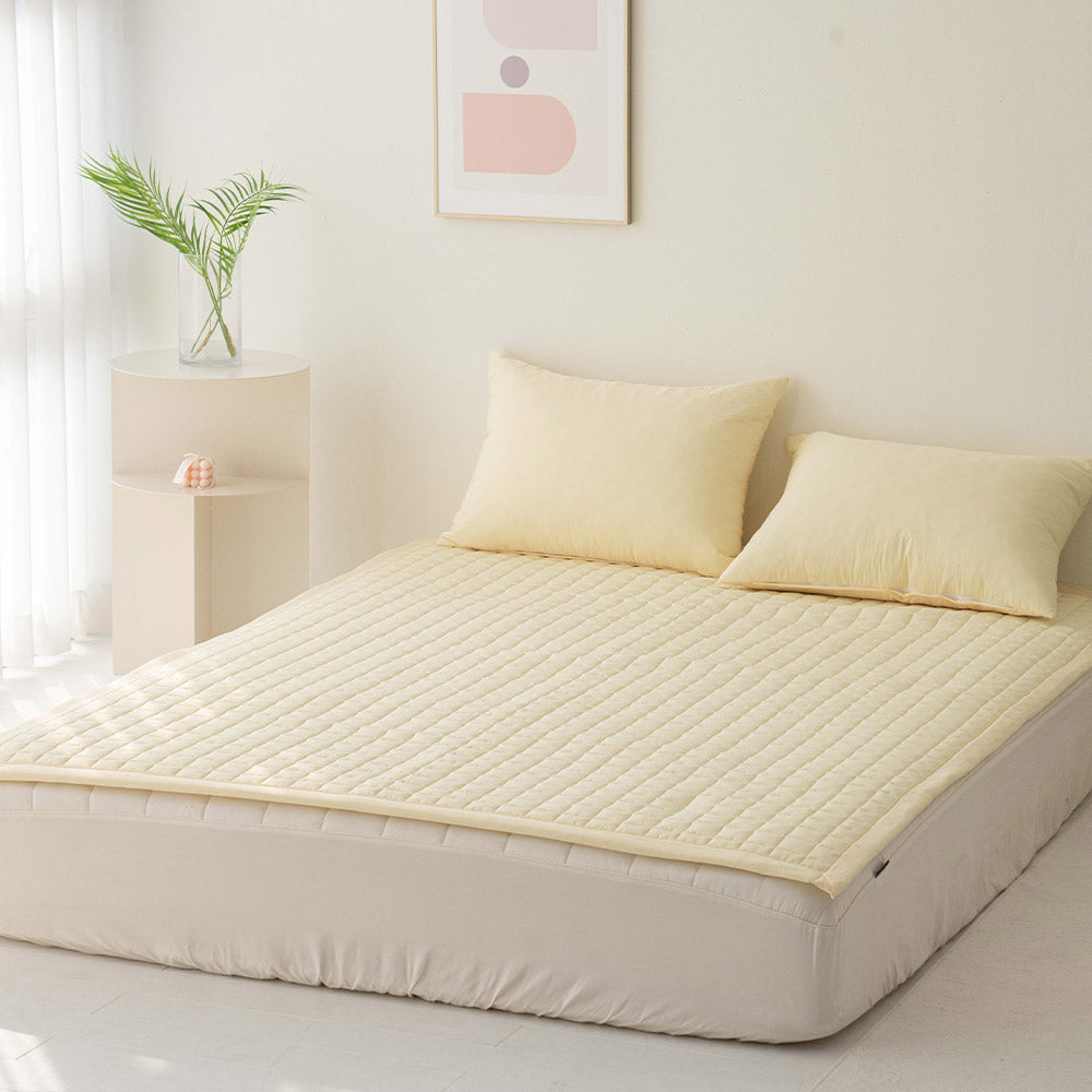 cloud allergy care Mattress pad | micro-washed mattress pad | hypoallergenic bedding | soft & breathable mattress topper | premium quilted bed pad