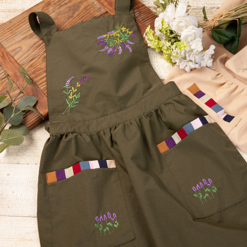 Coco Cotton Ribbon Flower Embroidery Patchwork Dress Apron
